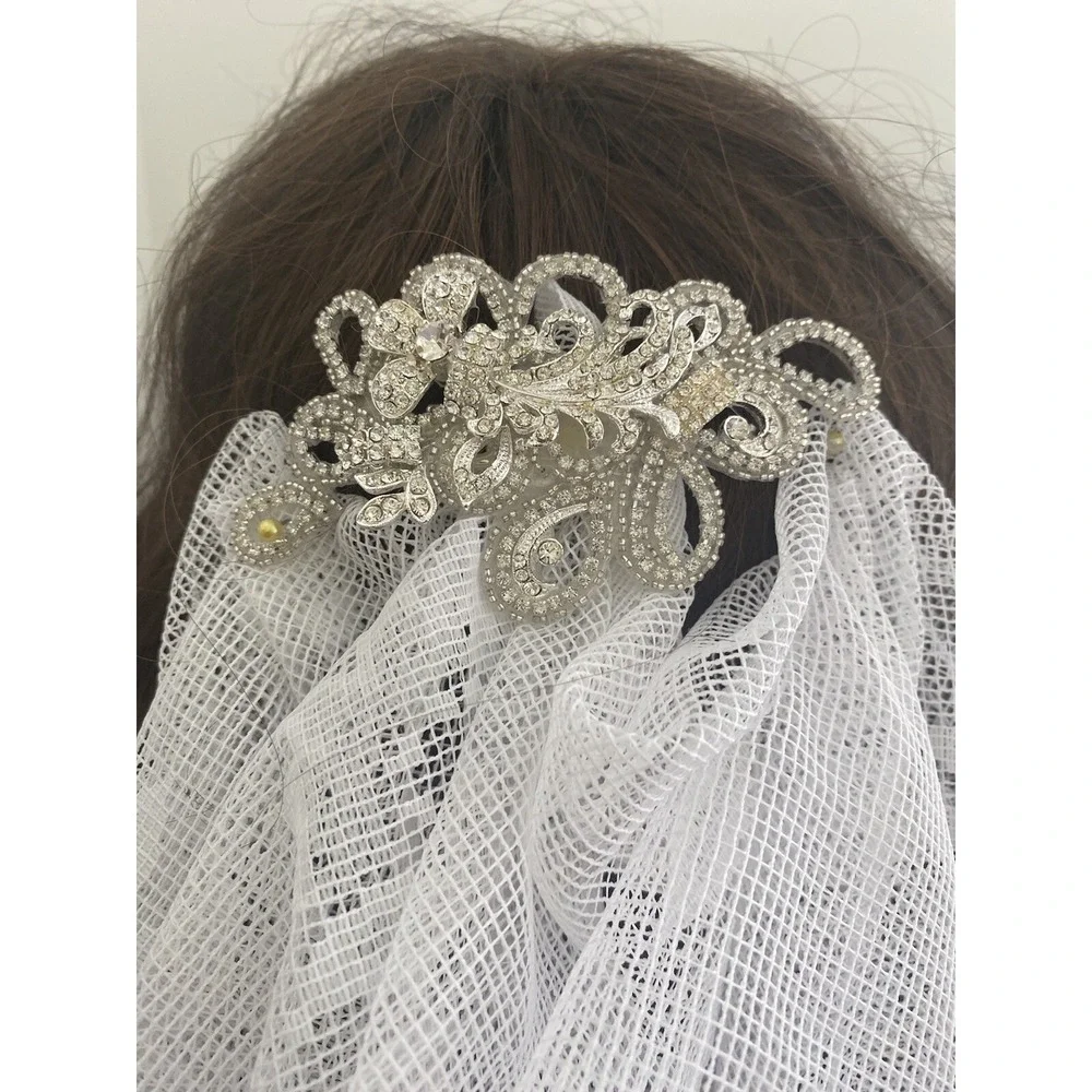 Vtg Bridal Hair Piece 4.5